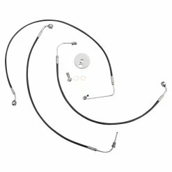 LA Choppers Front Brake Line Kit Black Vinyl 15"-17" Apes