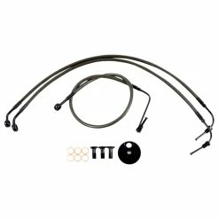 LA Choppers Front Brake Line Kit Midnight Stainless 12"-14" Apes