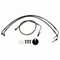LA Choppers Front Brake Line Kit Midnight Stainless 15"-17" Apes