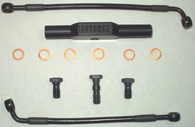 Goodridge +6" Ebony Front Brake Line Kit 1 Goodridge +6" Ebony Front Brake Line Kit