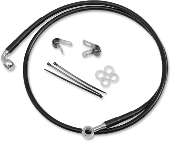 Drag Specialties Standard Length Black Vinyl-Coated Front Brake Line Kit 1 Drag Specialties Standard Length Black Vinyl-Coated Front Brake Line Kit