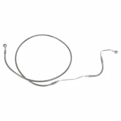 Drag Specialties +4" Extended Clear-Coated Stainless Steel Front Brake Line Kit For ABS