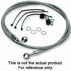 Drag Specialties +10" Extended Clear-Coated Stainless Steel Front Brake Line Kit