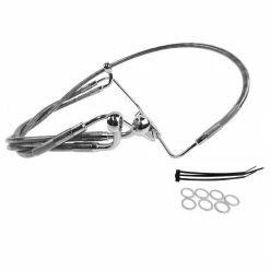 Drag Specialties +6" Extended Clear-Coated Stainless Steel Front Brake Line Kit