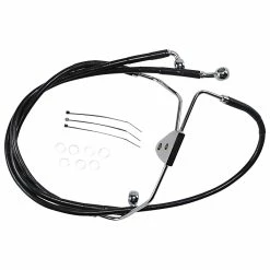 Drag Specialties +8" Extended Black Vinyl-Coated Front Brake Line Kit