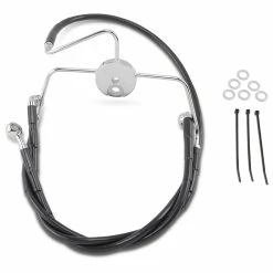 Drag Specialties +4" Extended Black Vinyl-Coated Front Brake Line Kit