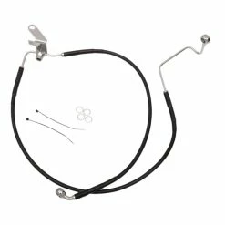 Drag Specialties +2" Extended Black Vinyl-Coated Rear Brake Line