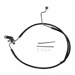 Drag Specialties +3" Extended Black Vinyl-Coated Rear Brake Line