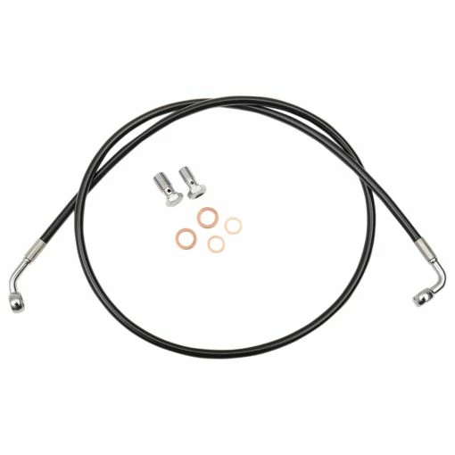 LA Choppers Braided Black Vinyl Brake Line For 15"-17" Bars 1 LA Choppers Braided Black Vinyl Brake Line For 15"-17" Bars -Brake Pads shop 550 2387 A V6