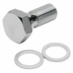 Drag Specialties 7/16"-24" Banjo Bolt With Step-Down To 3/8"