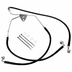 Drag Specialties Black Vinyl-Coated Front Brake Line Kit