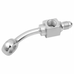 Drag Specialties 3/8"/10mm X AN-3 Male 35° Short Banjo Fitting Wtih Brake Light Switch Mount