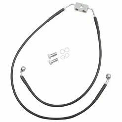 Drag Specialties Standard Length Black Vinyl-Coated Front Brake Line Kit With ABS