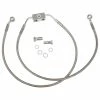 Drag Specialties +12" Extended Clear-Coated Stainless Steel Front Brake Line Kit