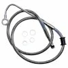 Drag Specialties +2" Extended Clear-Coated Stainless Steel Front Brake Line Kit For ABS
