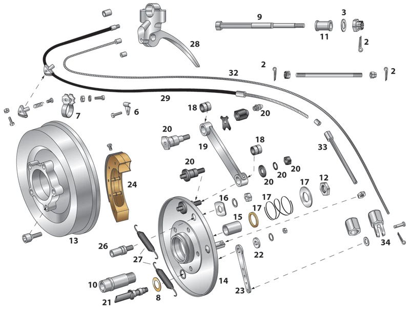 V-Twin Manufacturing Springer Front Brake Top Cable To Fork Clamp 2 V-Twin Manufacturing Springer Front Brake Top Cable To Fork Clamp - Image 2