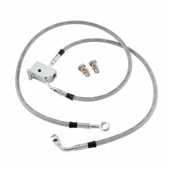 Twin Power Front Stainless Steel Braided Brake Line Kit Stock Length